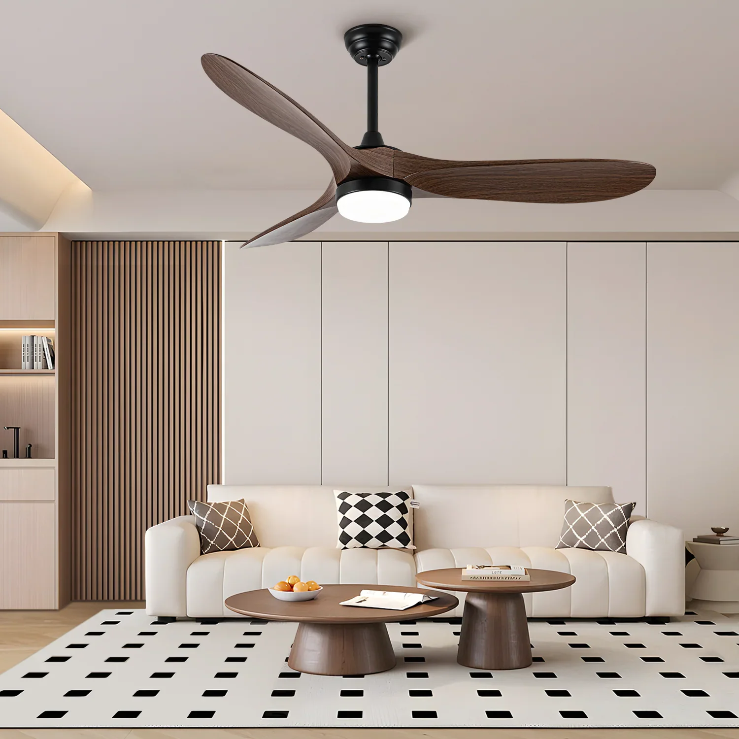 

52 inch Ceiling Fan with Light and Remote Control - Timed Lighting, Reversible Airflow and Quiet Operation for Living Room & Bed