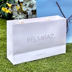 Minimum order quantity customized white gift clothing paper bag white packaging design high-quality white paper bag