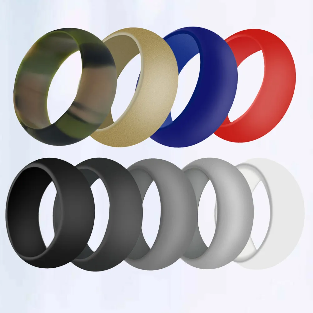 9Pcs Silicone Fitness Rings for Women Men Waterproof Flexible Comfortable Skin-Safe for Swimming Diving Cooking Cleaning Sports
