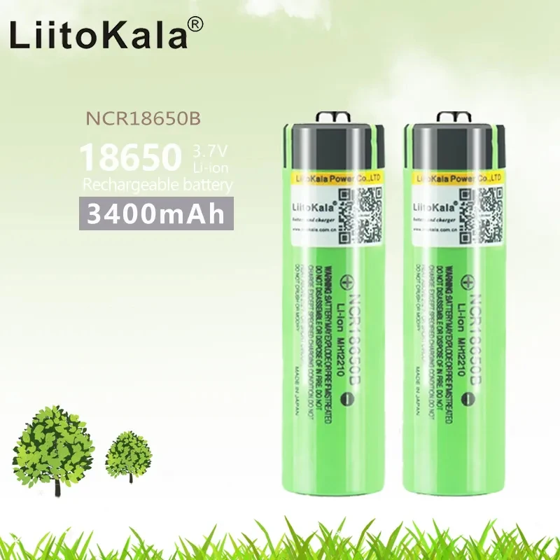 

Hot liitokala 100% New Original NCR18650B 3.7v 3400mah 18650 Lithium Rechargeable Battery For Flashlight batteries (NO PCB)