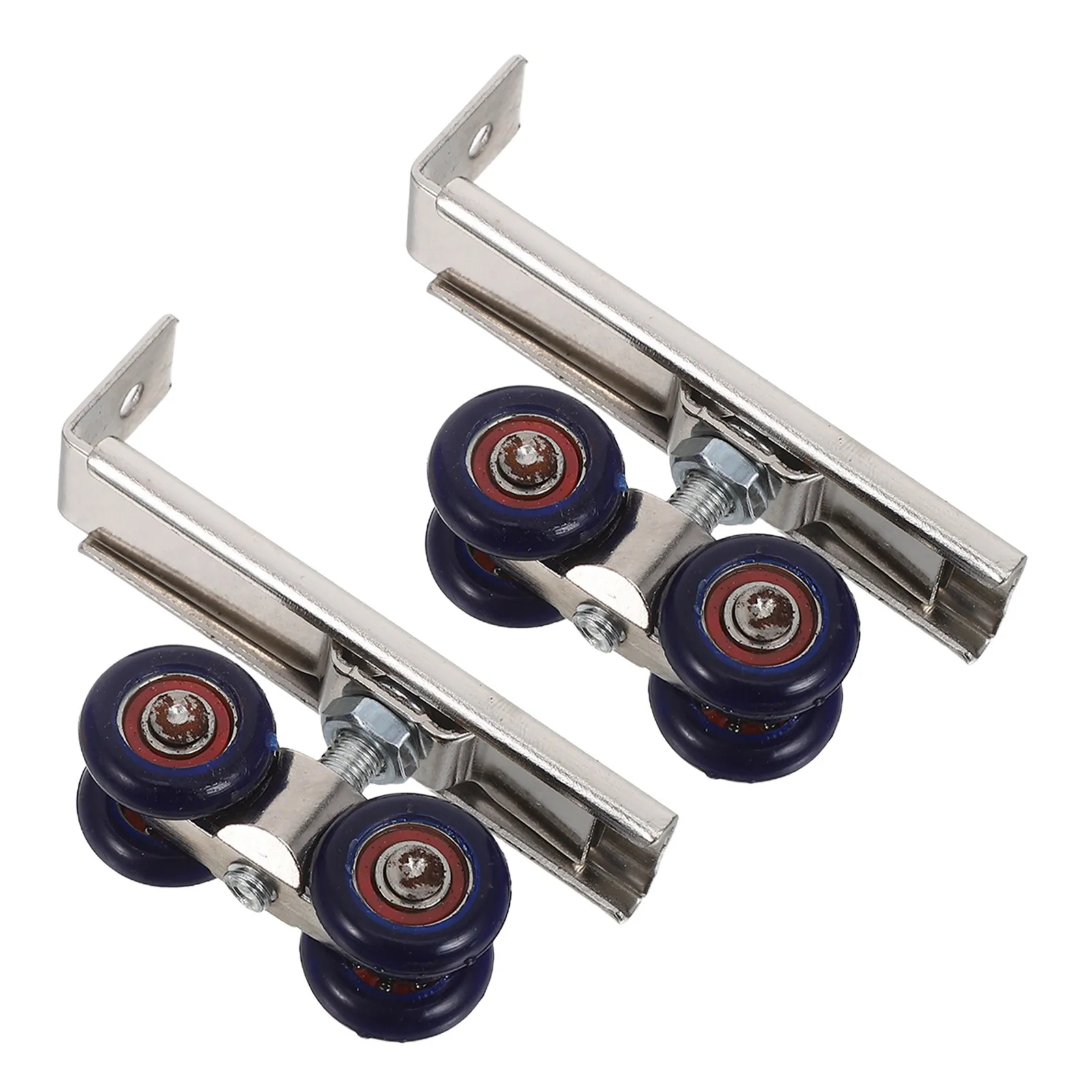 

1Set Sliding Door Roller Stainless Steel Zinc Alloy Sliding Rail Track System Smooth Silent Operation 4-Wheel Barn Door Roller