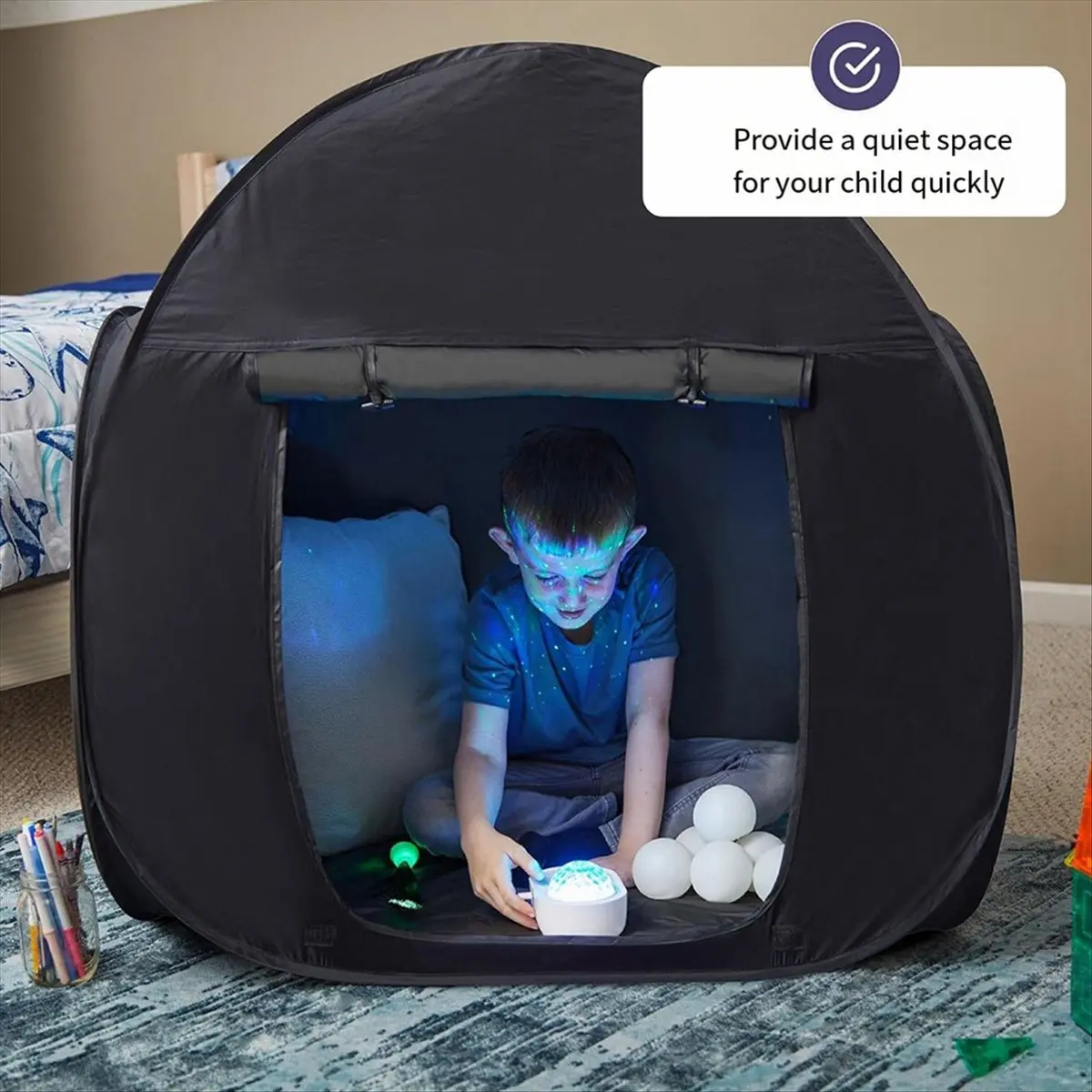 【المشتريين】خيمة منبثقة على شكل قوس، خيمة لعب داخلية للأطفال، اللعب والقراءة، منزل آمن للأطفال محمول للتعتيم #3