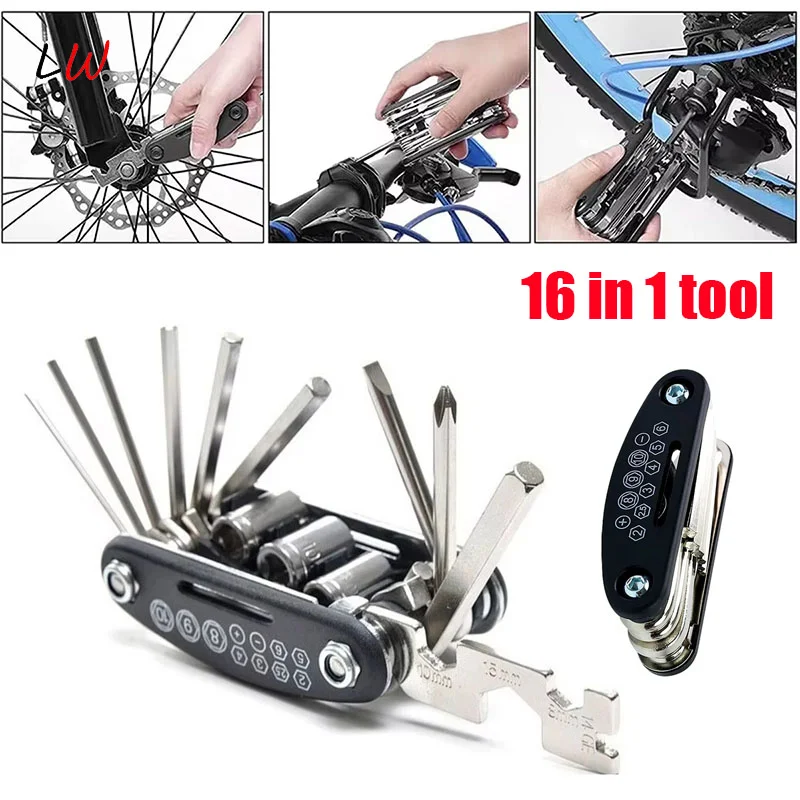 

16 In1 Mountain Bike Portable Multipurpose Wrench Bicycle Multi Tool Screwdriver Motorcycle Bicycle Repair Tools
