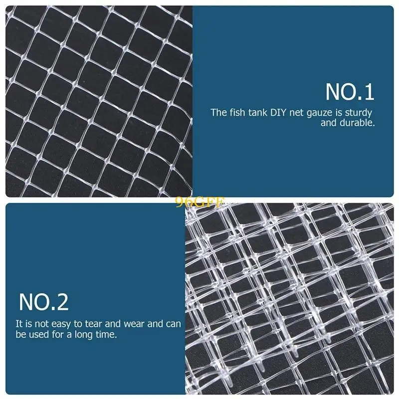 96GF Invisible Aquarium Screen Net Fish transparente para cubierta tanque Anti-saltre Reemplazo