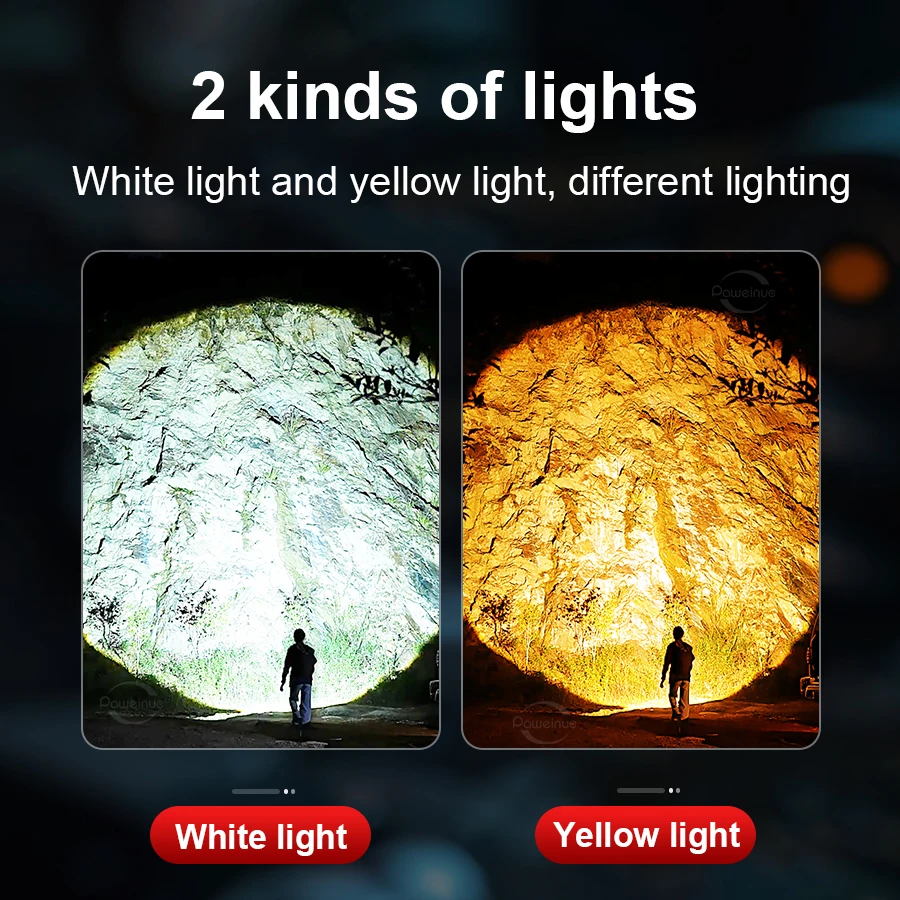 15000mAh Super Big Flashlight Rechargeable Most Strong LED+COB FlashLight Long Range Torch Zoom Outdoor Digital Power Display
