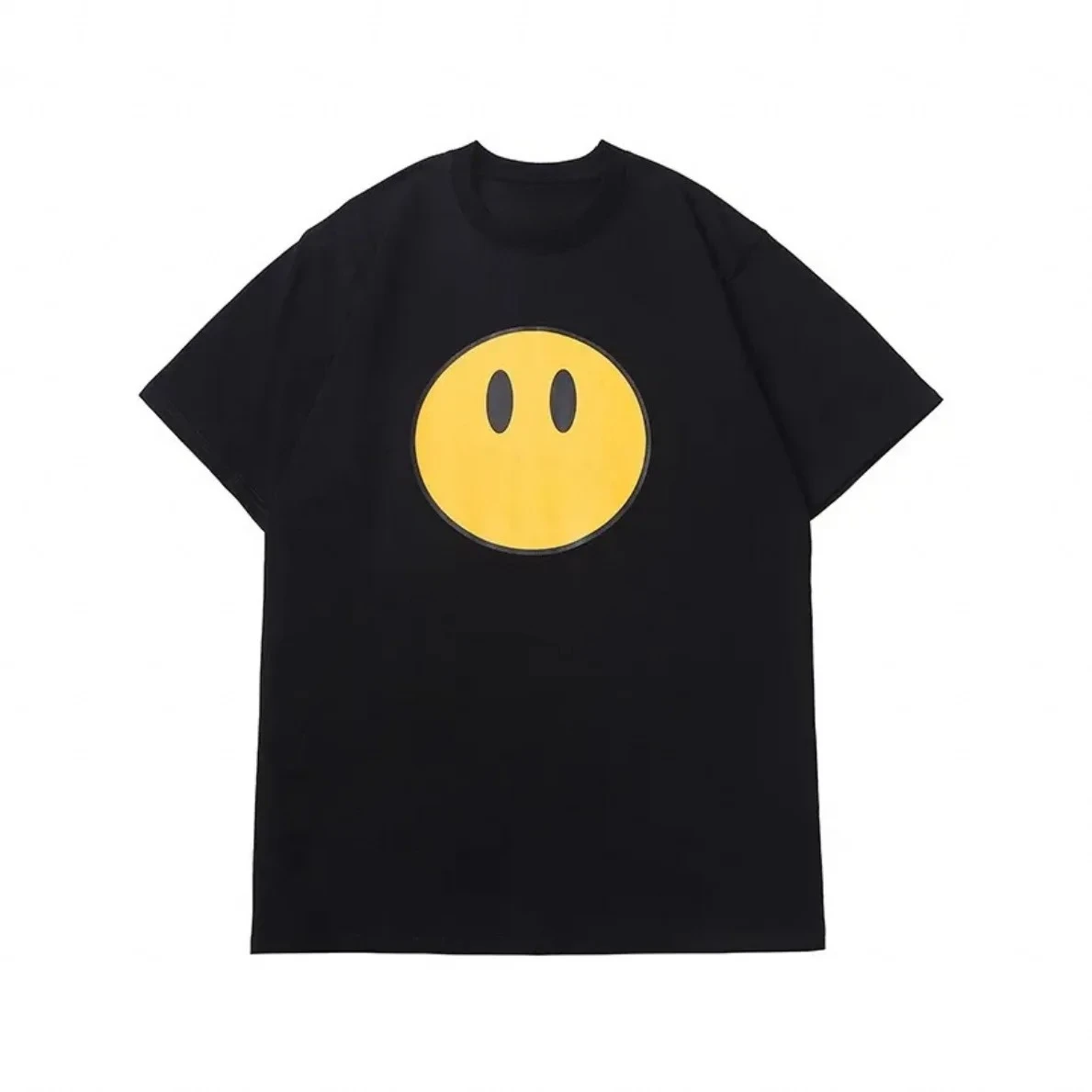 

25SS Smiley Print Cotton T-shirt Unisex Men Women Summer Short Sleeve Fashion Brand Tee Luxury Casual Streetwear Y2k+ Tops