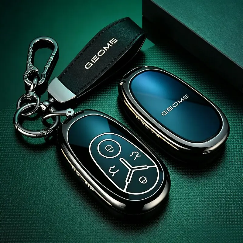 Car Key Cover Key Fob Protector For Geely EX2 Geely E2 GEOME Zinc Alloy Full Cover Anti Scratch Anti Fall Car Accessories