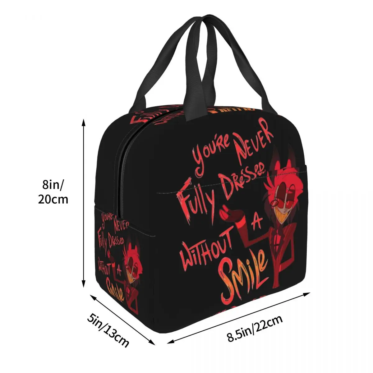 Lunch Bag Alastor Hazbin Hotels Insulated Cooler Bag Portable Picnic Travel Hazbinhotels Canvas Tote Food Storage Bags