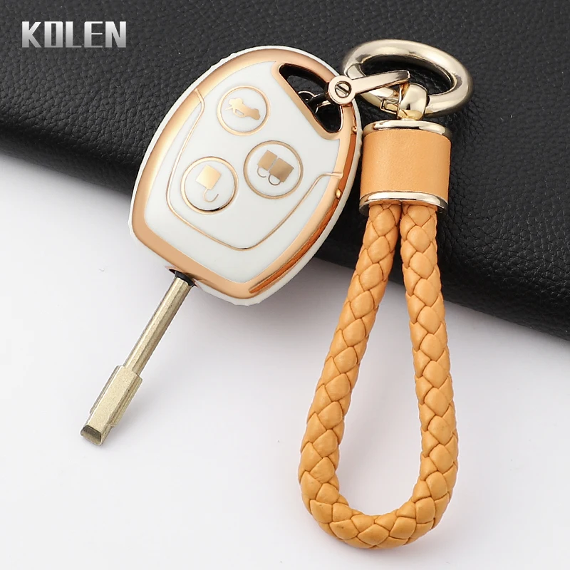 Mode TPU Auto Schlüssel Fall Abdeckung Für Ford Mondeo Focus Fusion Fiesta Galaxy Transit 2008 2006 2007, 3 Tasten Geschützt Shell Fob