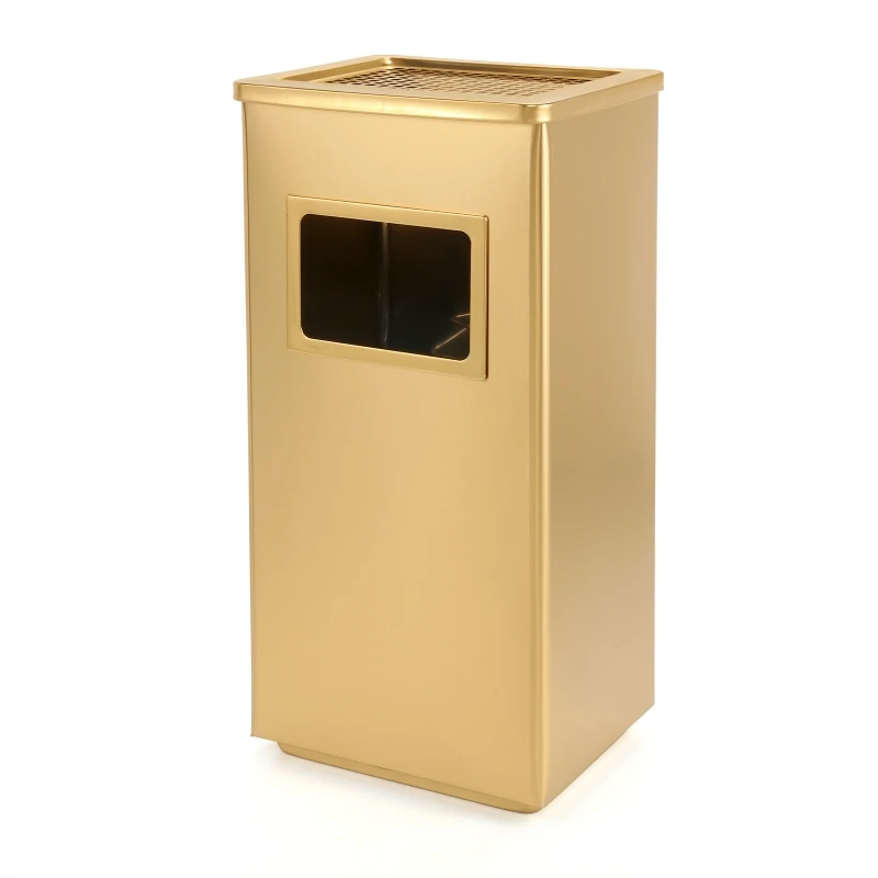 

15L Trash Can Outdoor Garbage Enclosure Inside Cabinet Industrial Garbage Can with Lid Waste Container Stainless Steel