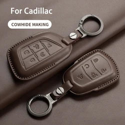 Leather Car Key Case Cover For Cadillac CT4 CT5 ATS CT6 CTS DTS XT5 Escalade ESV SRX STS XTS  XT4 28T ELR  Car Key Accessoires