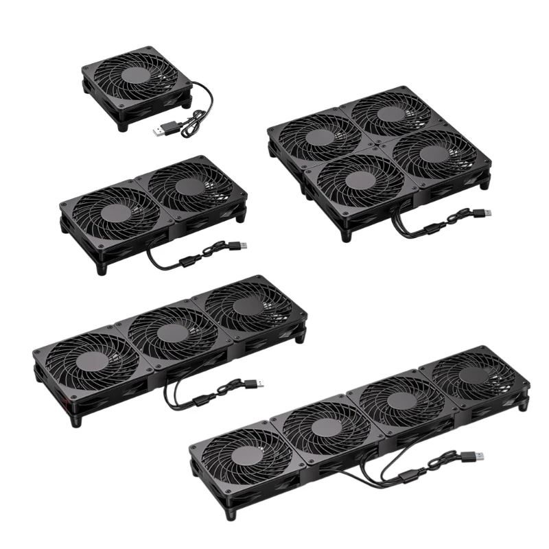 U55C Multi Purpose USB 12Cm Fan With Anti Vibration Feet Suitable For Computer And Electronic Devices