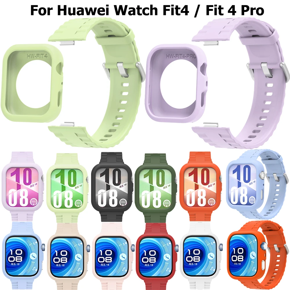 

Чехол и ремешок для часов Huawei Fit 4 Fit4 Pro, браслет для умных часов, силиконовый ремешок для часов, чехлы, рамка, браслет, аксессуары для ремня