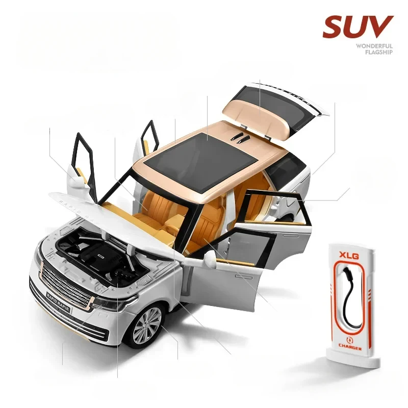 1:24 Land Rover Range Rover SUV vehículos de juguete fundidos a presión de aleación modelo de coche sonido luz coche extraíble juguetes para niños regalos