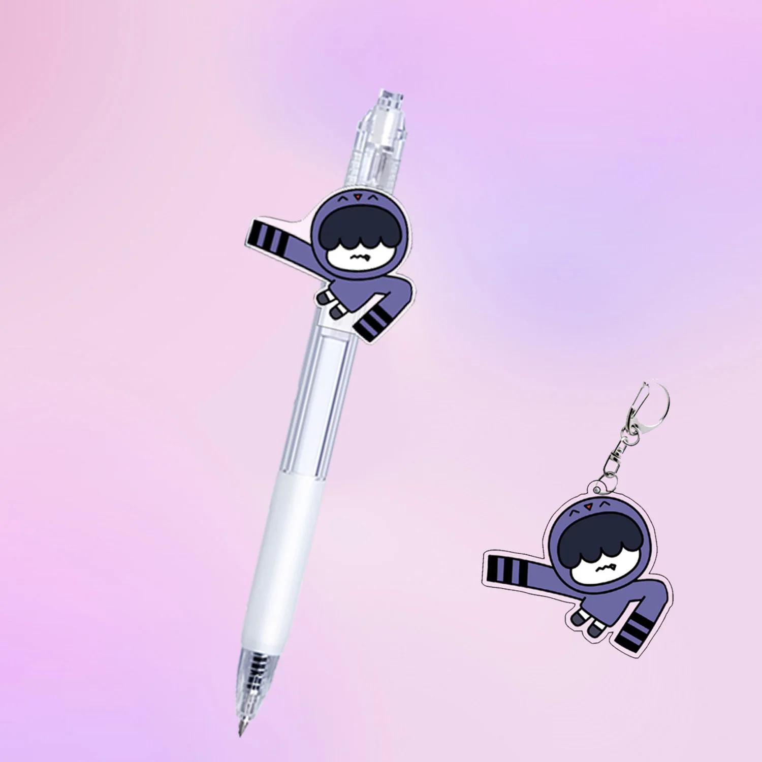 2PCS/Set Kpop YEONJUN BEOMGYU Keychain Pen Idols Soobin Cute Cartoon Acrylic Pendant Korean Style Sign Pens Fans Collection Gift