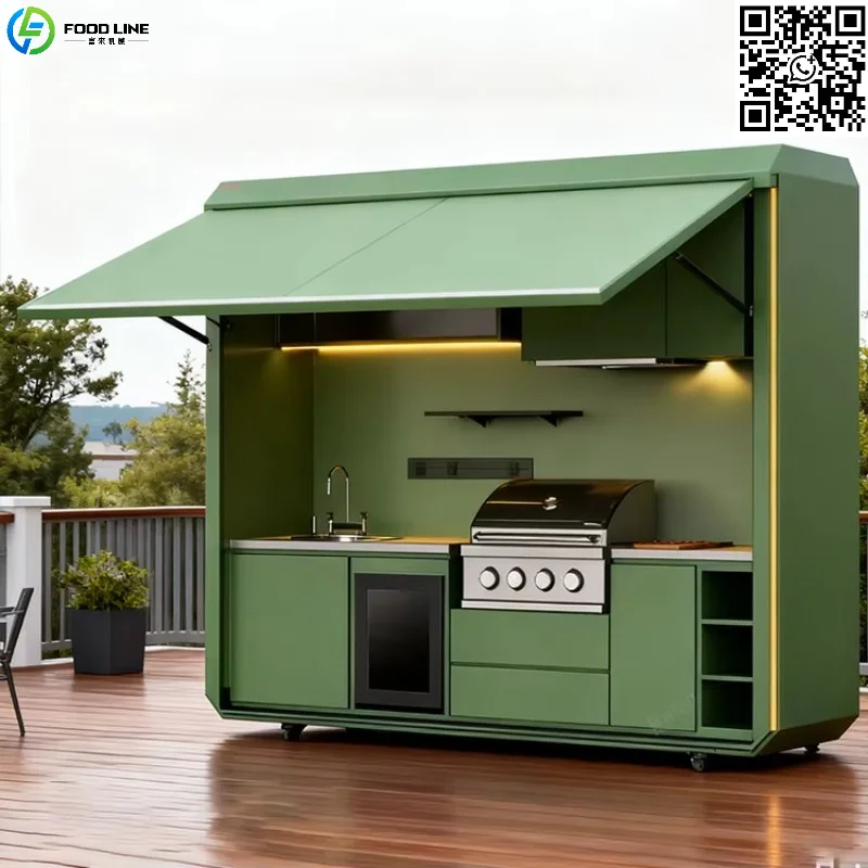 Customized All-In-One Heavy-Duty Stainless Steel BBQ Grill Modern Style MOBILE Kitchen All-In-One Prefab House