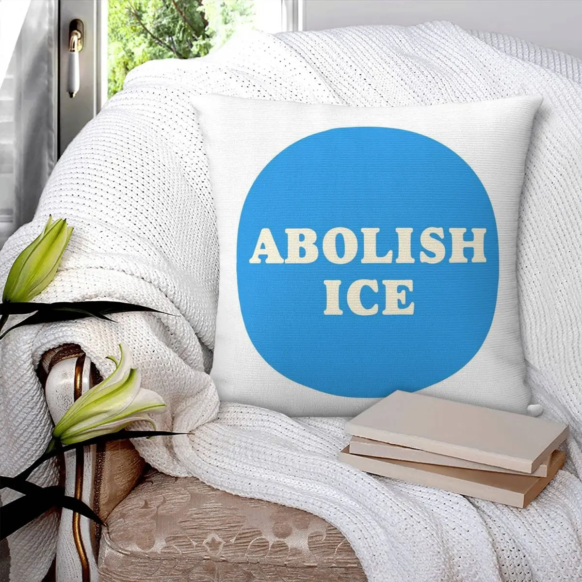 Abolish Ice Square Pillowcase Pillow Cover Polyester Cushion Decor Comfort Throw Pillow for Home Living Room