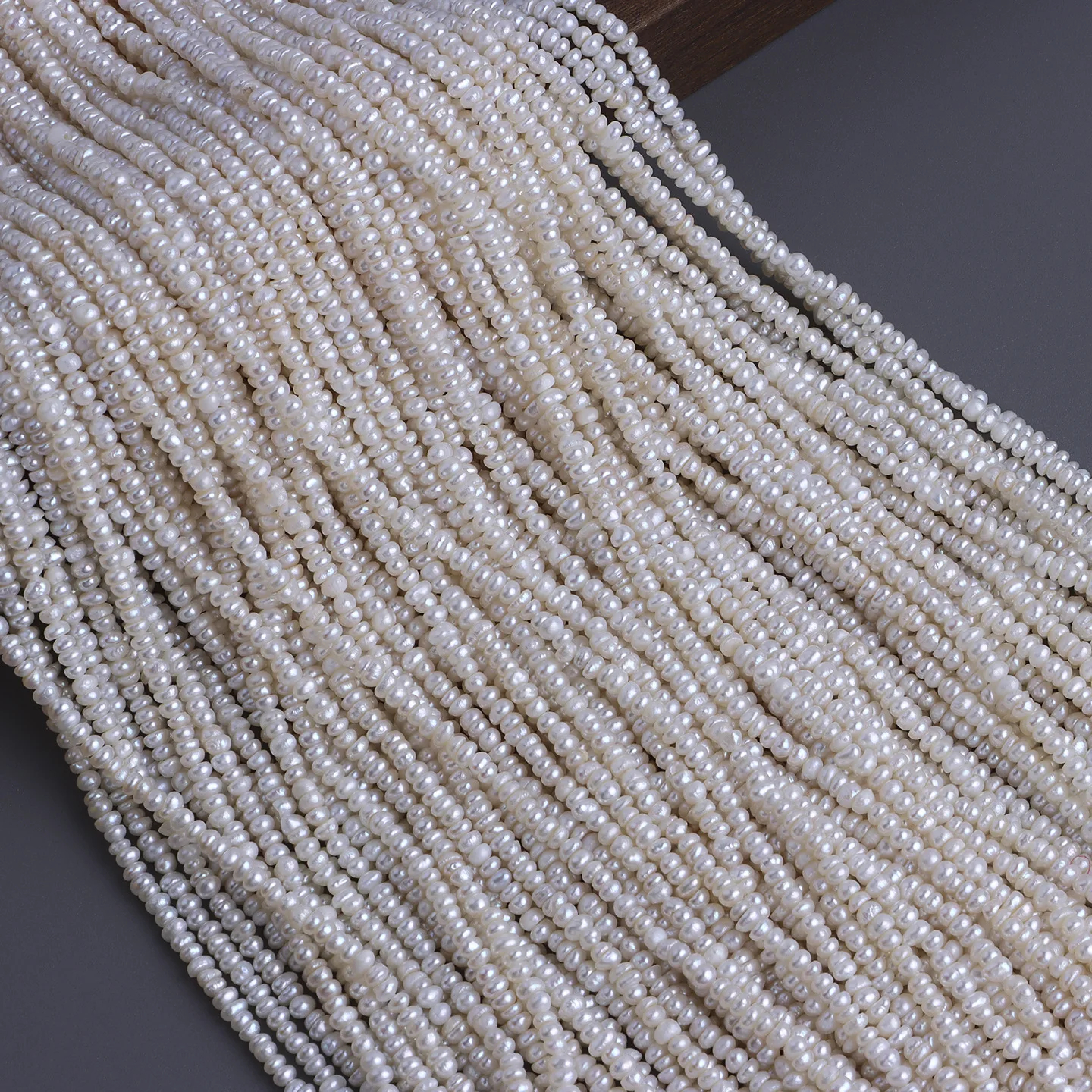 

High Cost 2.5-3 Mm Irregular White Bright Small Flat Beads, Natural Freshwater Stacked Wild Beads DIY Accessories