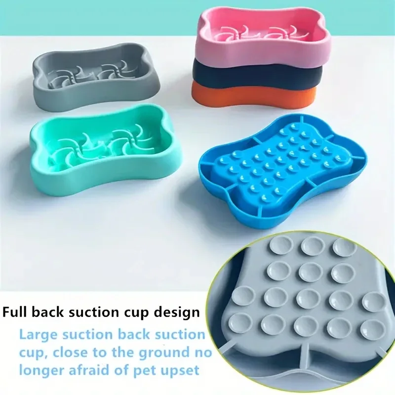 Anti Choking Slow Feeder Dog Bowl silicone slow food Dog Licking Bowl Suction Cup Puzzle Food Bowl Anti Overturning Water bowl