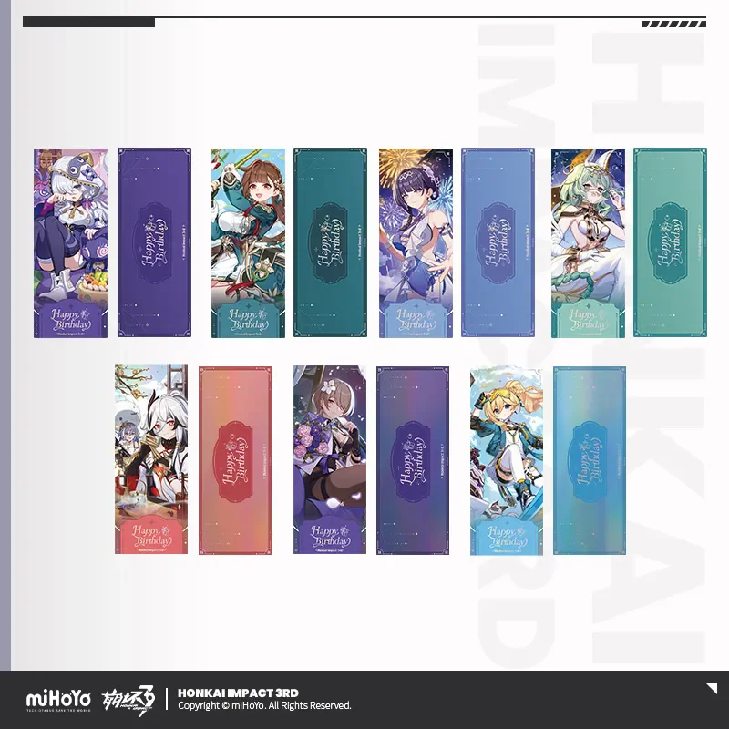 

Официальная игра miHoYo Honkai Impact, серия поздравительных фотографий на 3-й день рождения, лазерные билеты, Durandal Raiden Mei, лазерный билет, подарки