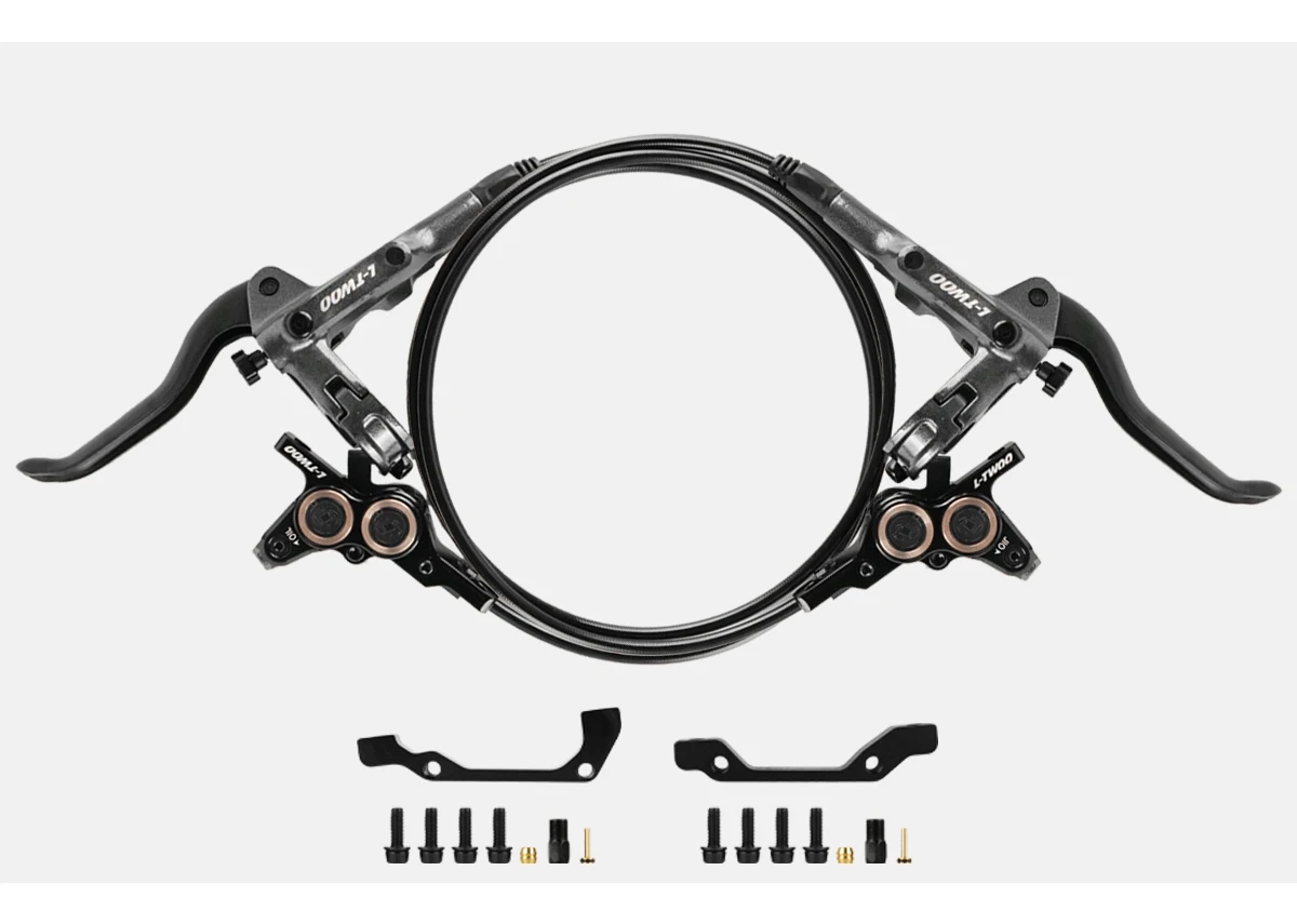 LTWOO 4-Kolben MTB Hydraulisches Scheibenbremsen-Set für Flachlenker Fahrrad Vordere und Hintere Hydraulische Bremssättel Bremshebel Schlauchadapter Fahrradteile – Detail 2