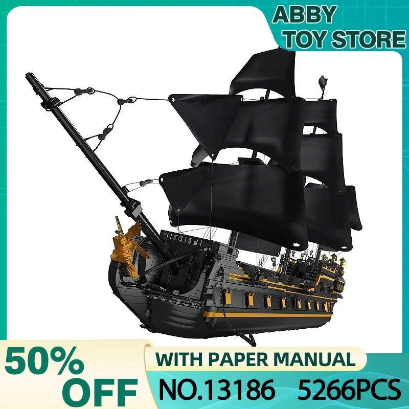 

MOULD KING 13186 MOC Technical Black Pearl Ship Model 5266pcs Building Blocks Bricks Puzzle Educational Toy Kids Christmas Gifts