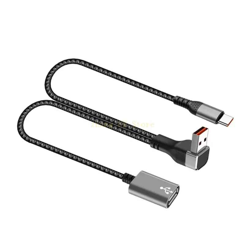M5TD كابل USB Y منحني 90 درجة من النايلون المقوى بالنحاس USB إلى سلك C/USB #5