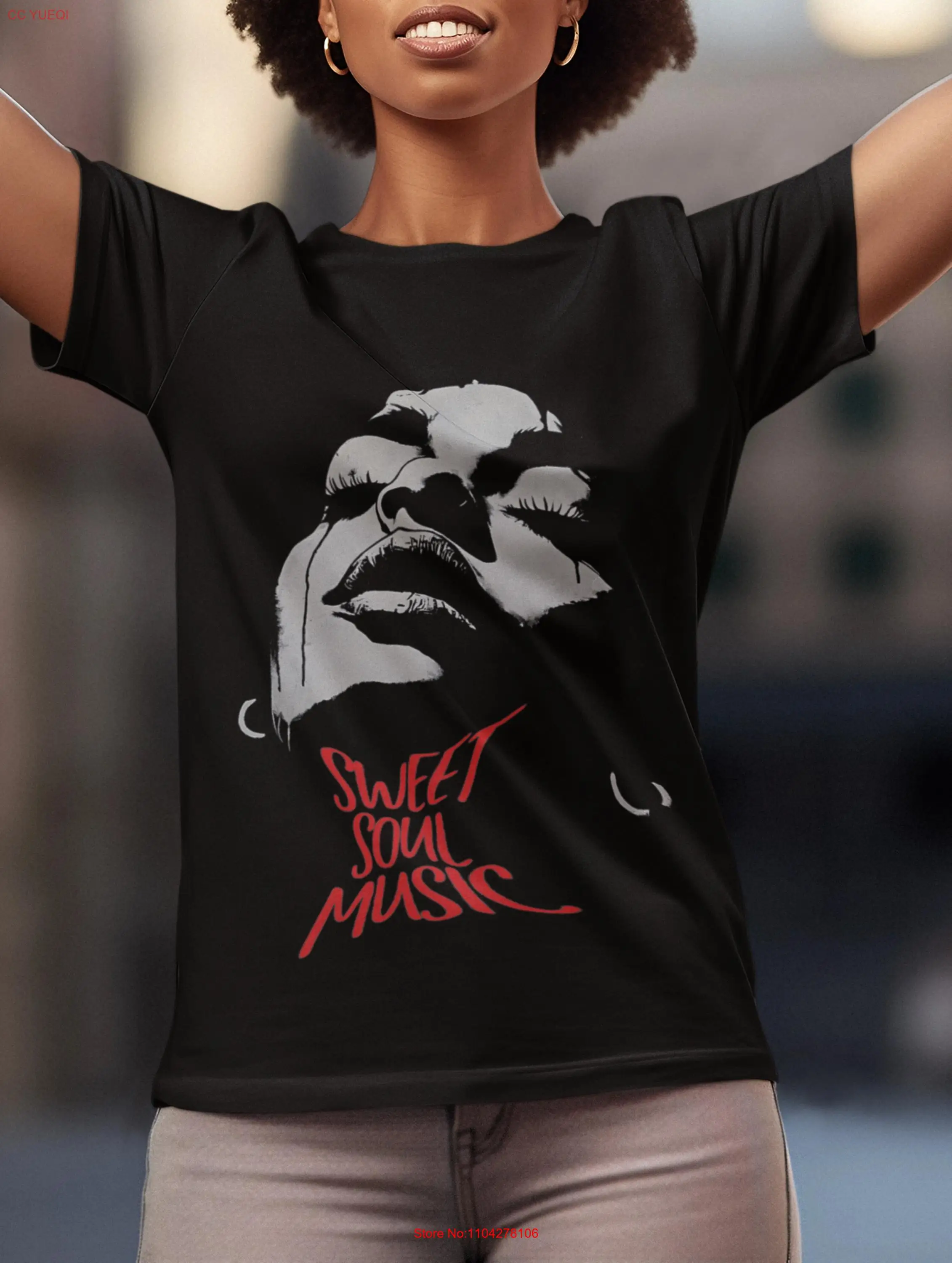 Camiseta de música Soul Retro Funk Afro Lady 90s disco jazz raras ranuras top camiseta abstracta fiestas festivales regalo