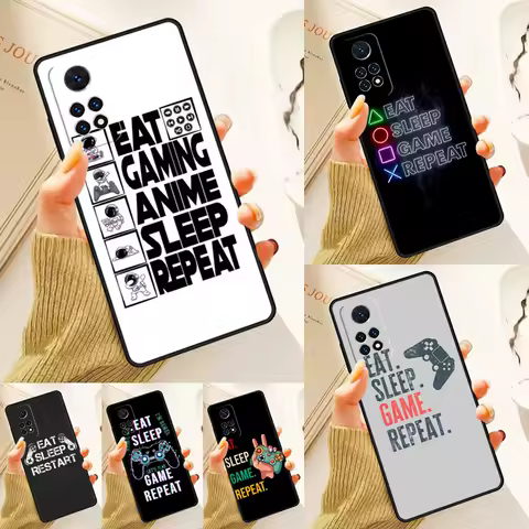 Eat Sleep Game Colorful Case For Samsung Galaxy S24 Plus S23 S20 S21FE Lite S22 Ultra Note 20 S8 S9 S10 Phone Coque