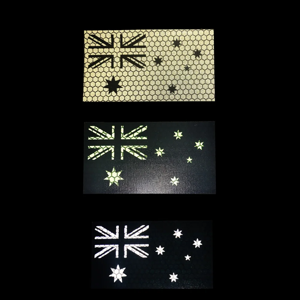 Printing Reflective Australian Flag Patch For Outdoor Hat Shoulder Army Bag Applique AU Reflective IR Patch