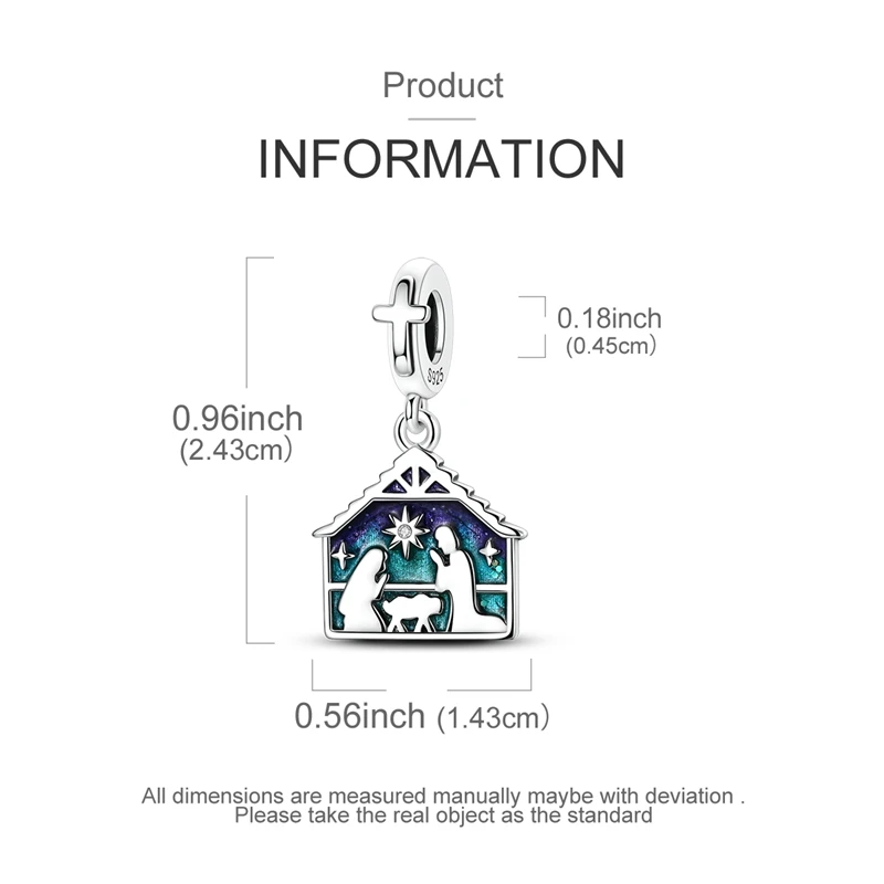 New 925 Sterling Silver Jesus Birth Charms Bead Fit Original Bracelet DIY Women Anniversary Jewelry image 4