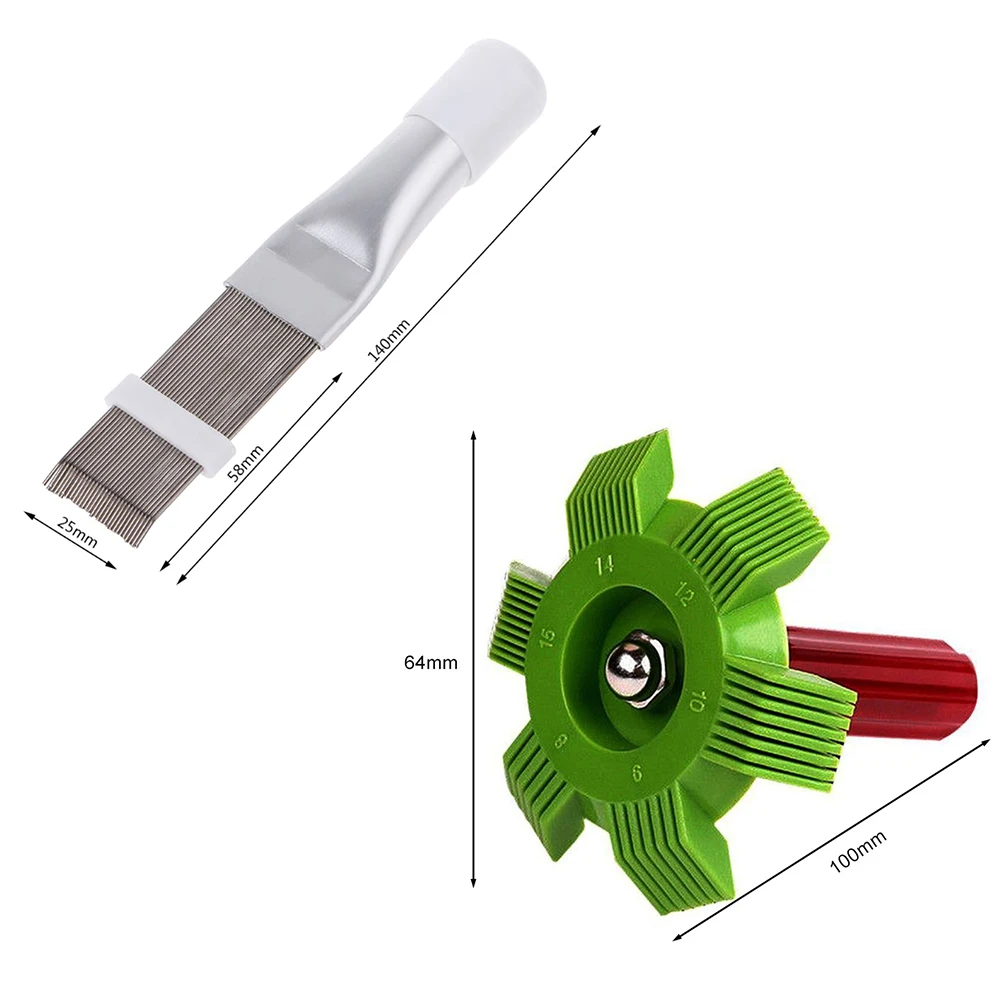1 Set Air Conditioner Fin Comb Condenser Cleaning Brush Coil Condenser Brush Stainless Steel Air Refrigerator Fin Brush Cleaner