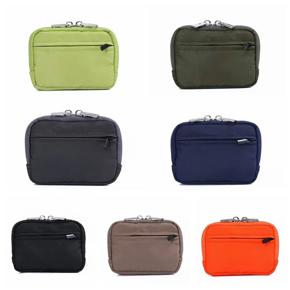 Portable Nylon Coin Purse RFID Anti-theft Card Holder Men Wallet Zipper Pouch Lightweight Mini Earbuds Storage Bag Student