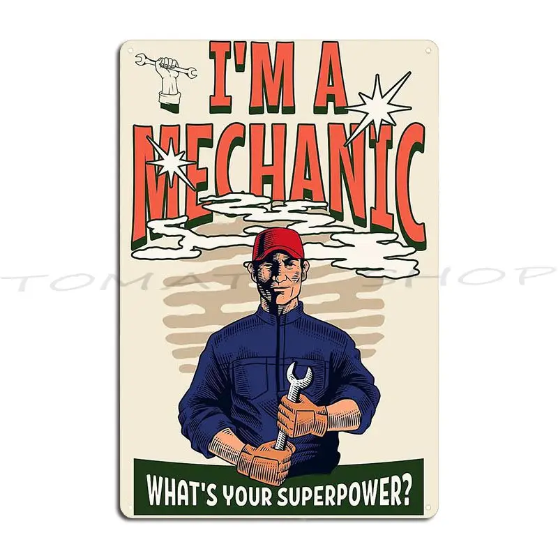 Grumpy Never Underestimate An Old Man With Mechanic Skills Mechanic Oil Splatter is man glitter  Metal Plaque