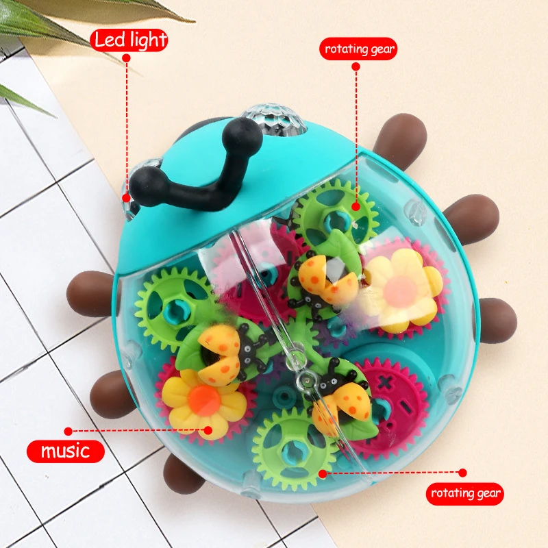 Electric Music with Light Beetle Toys 360° Rotation Walking Cute Interactive Sound Toy Early Education Toys for Kids Baby Childs