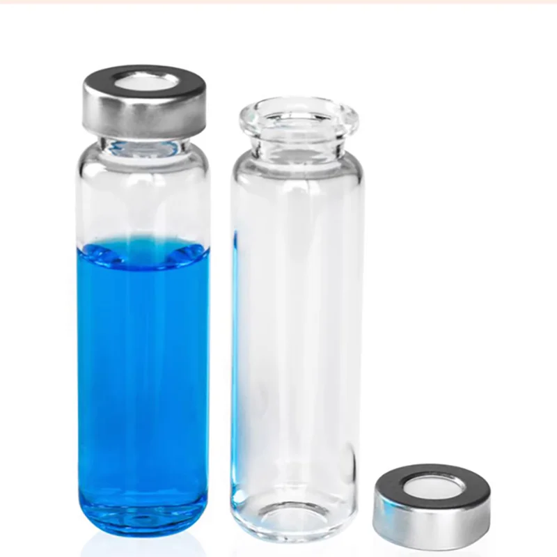 100PCS Precision threaded headspace bottle 10/20ml transparent glass sample bottle PTFE gasket injection bottle