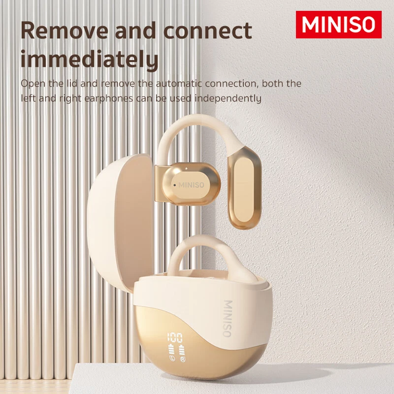 MINISO X38 True Wireless Open Ear Earbuds Bluetooth 5.4 Earbuds Sport Earphone,Touch Control HiFi Stereo Sound,Super Long Endur