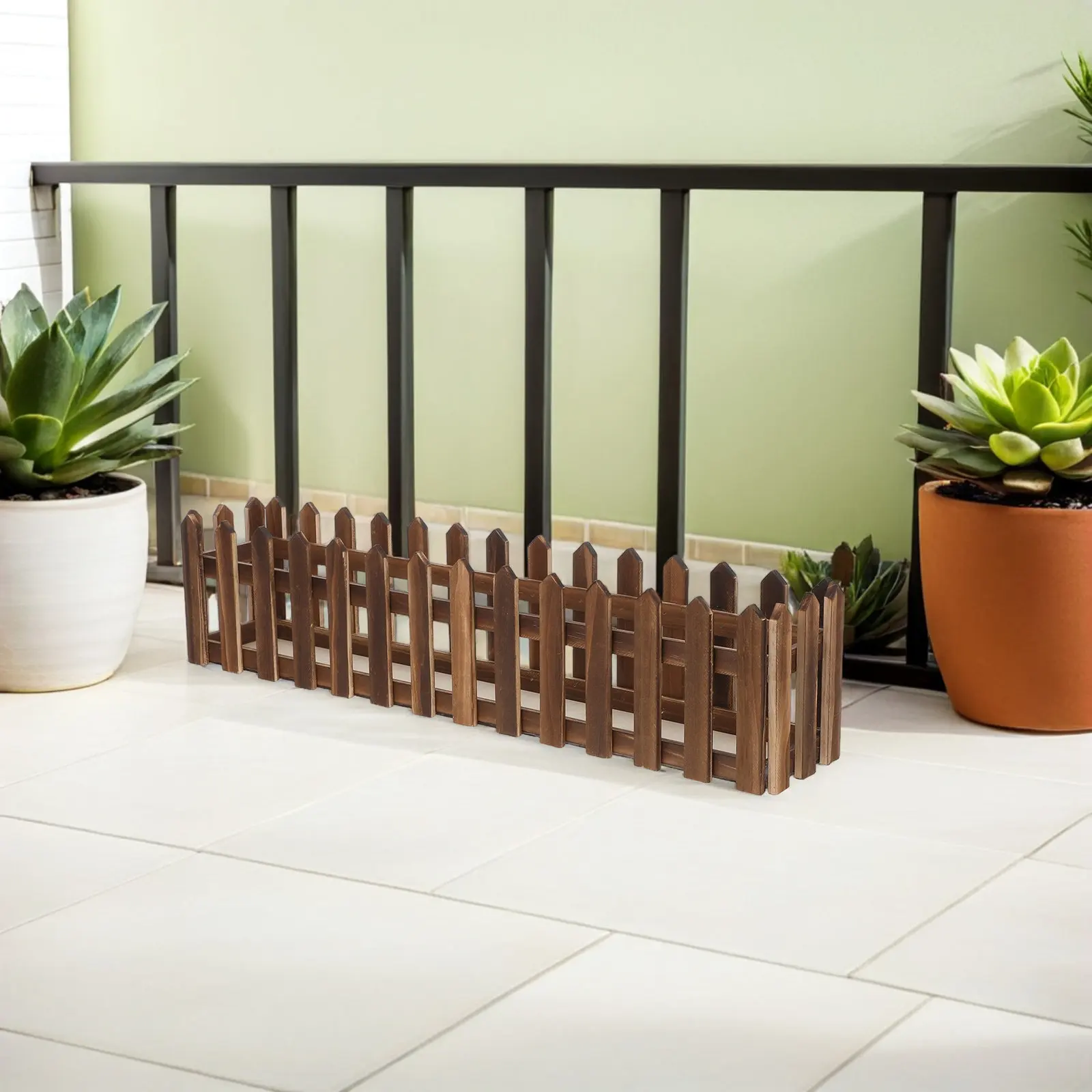 Rustic Wooden Rectangle Planter Box 20x5x4 Artificial Flower Storage Decorative Window Flower Boxes Balcony Garden Divider