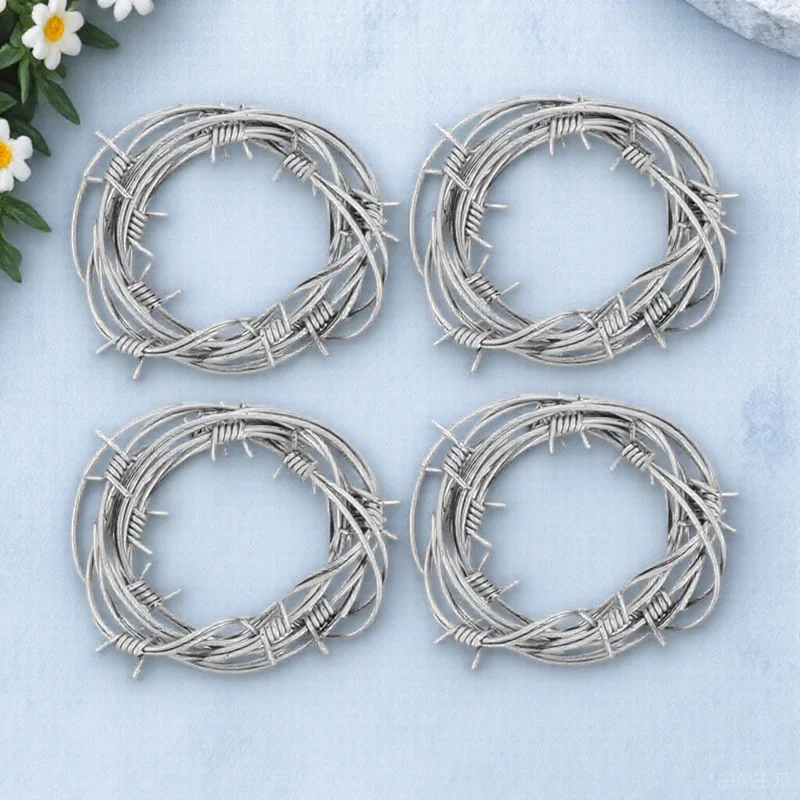 

4pcs Barbed Wires Prop Fake Simulation Wire Garland for Halloween Party Prank Decorations