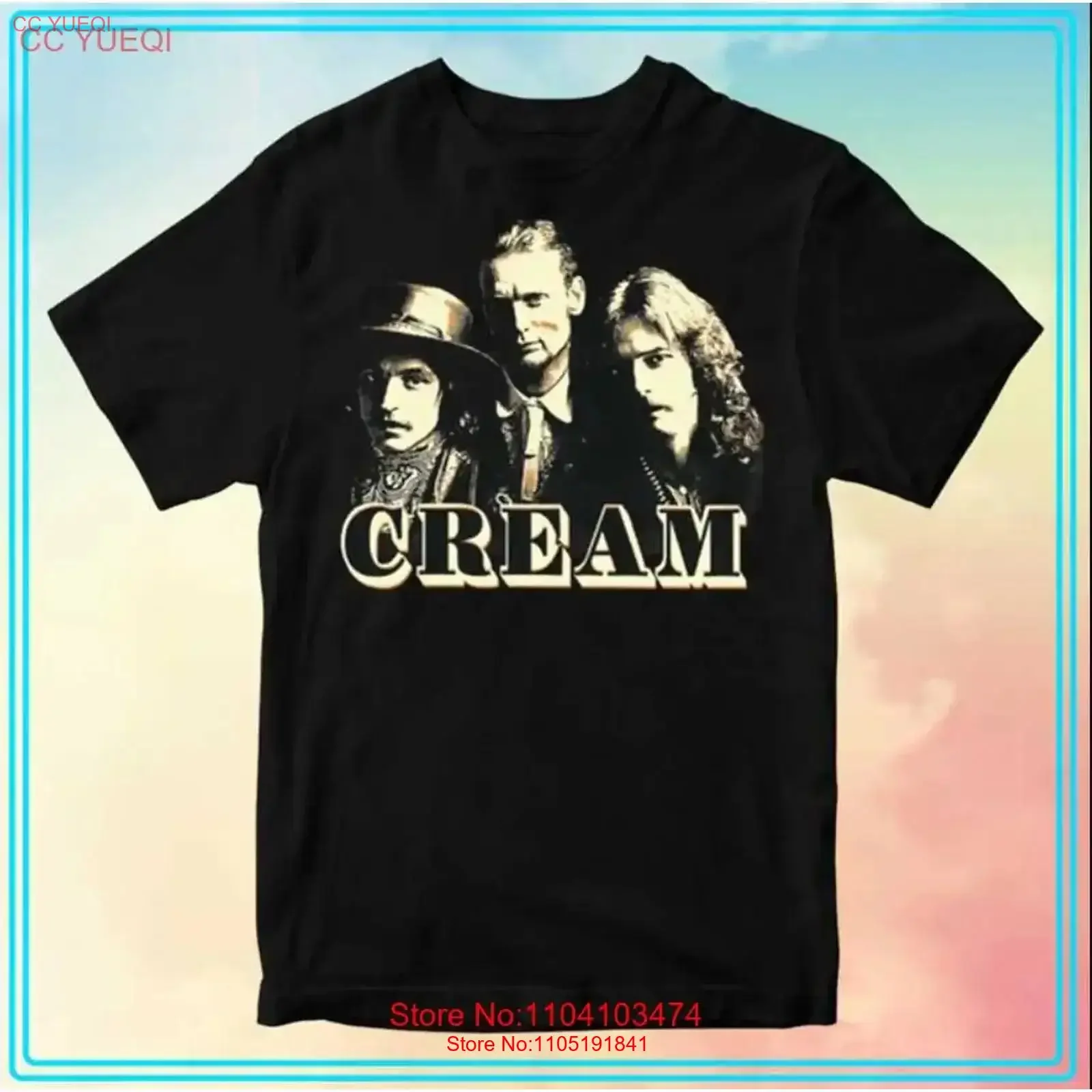 

Cream Band Music T Shirt vintage Washed Versatile streetwear Comfortable Unisex Breathable fashion Slightly Soft