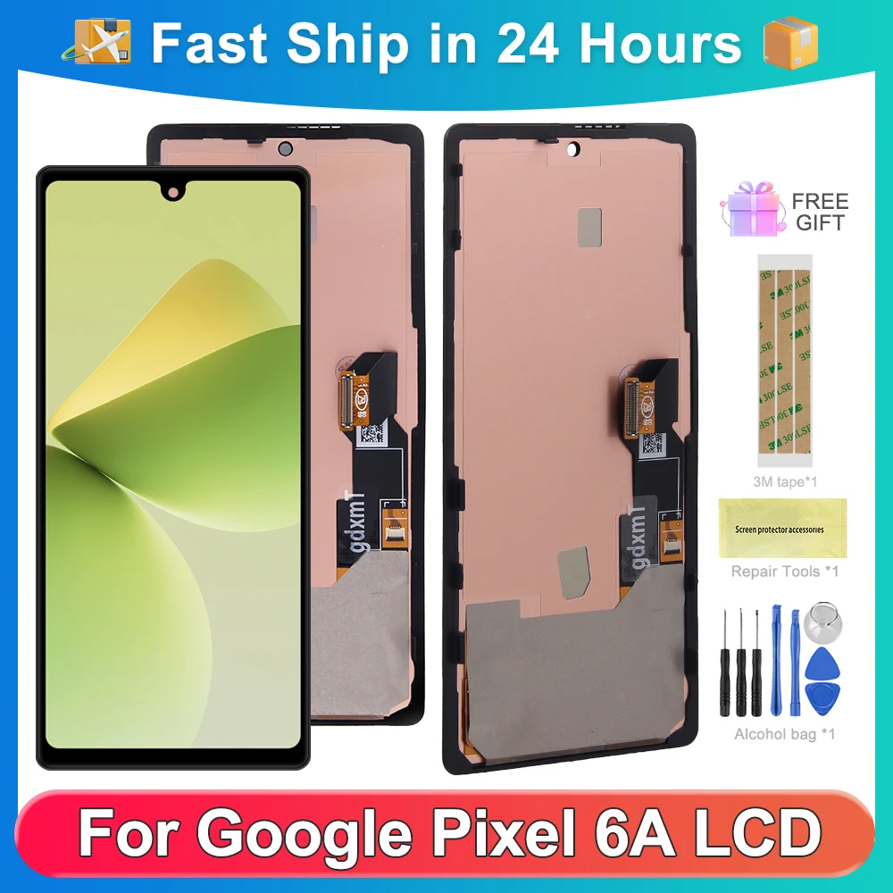 For AMOLED For Google Pixel 6A Google Pixel6A GX7AS GB62Z G1AZG LCD Display Touch Screen Digitizer Assembly Replacement