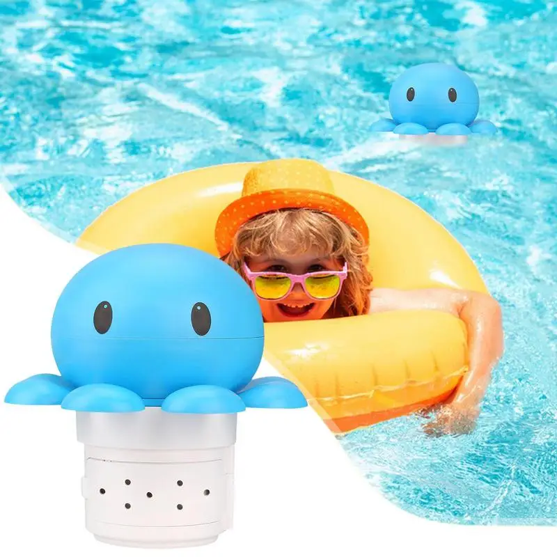 Dispensador de cloro para piscina, soporte para tableta de cloro de pulpo, dispensador de tabletas de cloro para piscina interior y exterior, bañera de hidromasaje