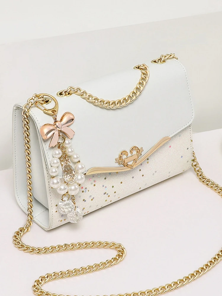 New 2026 Ladies Leather Crossbody Bag Chain Shoulder Underarm Small Square Bag Fashionable Spring Summer Handbag Women's Purse