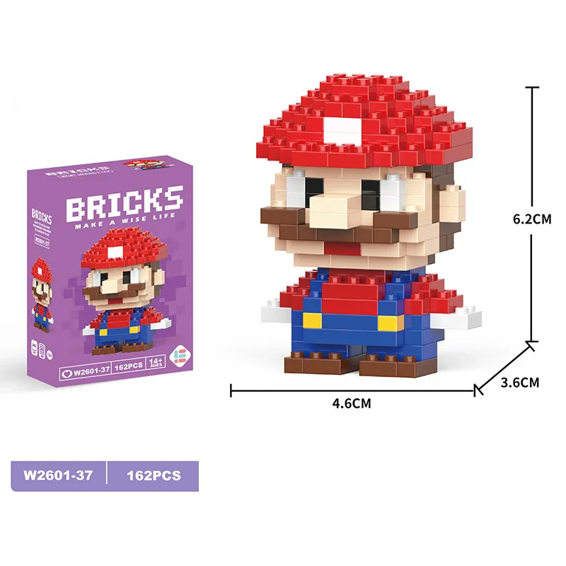 Super Mario Bros Building Blocks Cartoon Character Pikachu Assembled Model building block Dolls Toys Children Gifts toy Figures