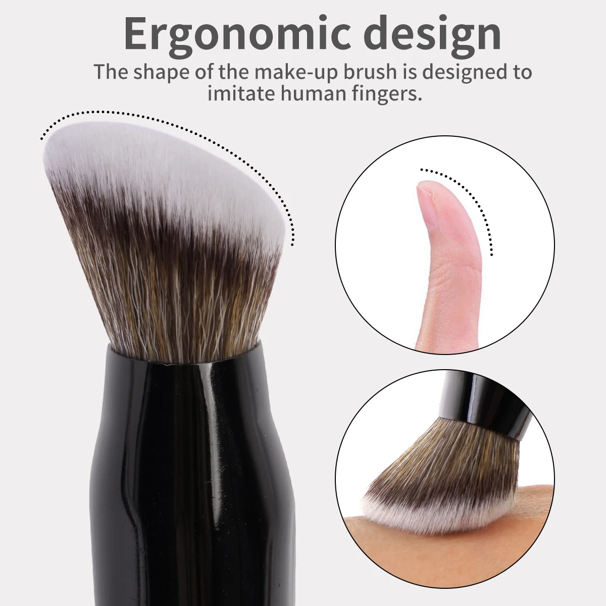 MAANGE 6PCS Professional Makeup Brush Set Foundation Contour Powder Blush Blending Brush Soft Fluffy Hair Beauty Tools Travel