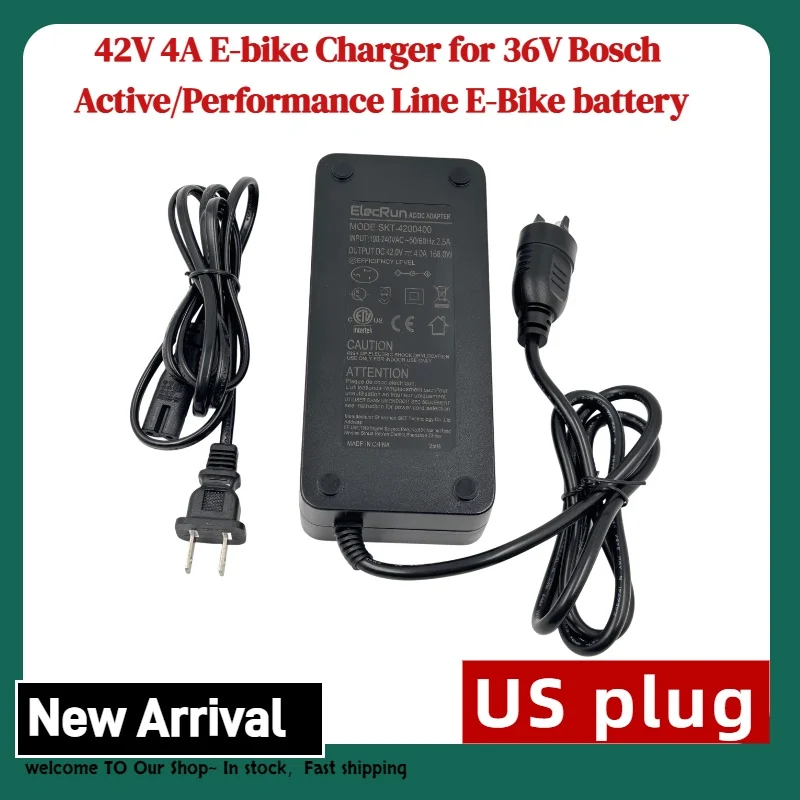 42V 4A E-bike Charger Compatible with 36V Bosch Active/Performance