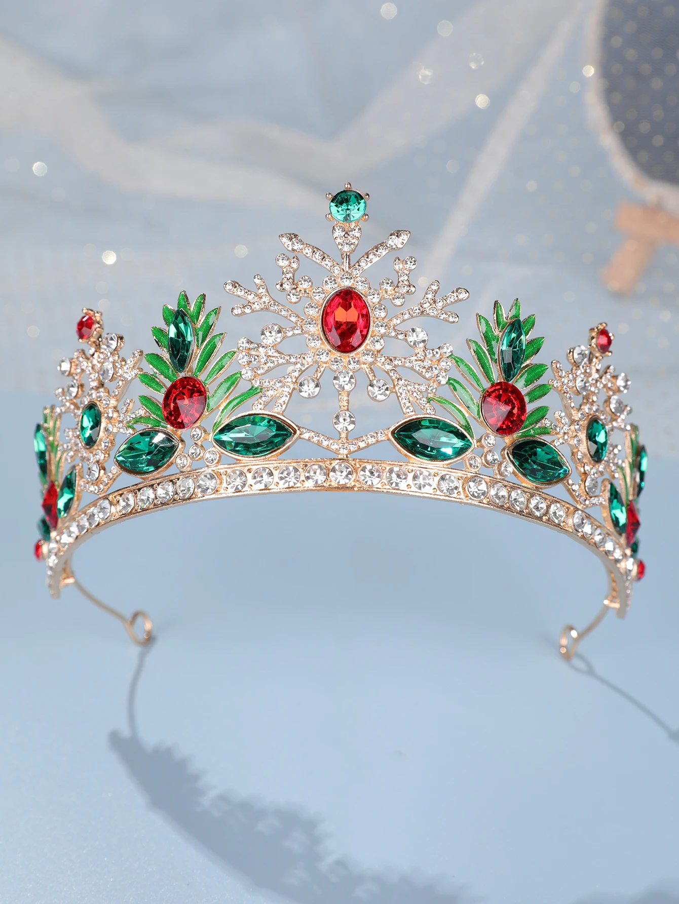 قطعة واحدة من أزياء عيد الميلاد وبسيطة على شكل تاج غزال عيد الميلاد وحفلات التاج وإكسسوارات الشعر وغطاء رأس على شكل تاج مرصع بالألماس #5