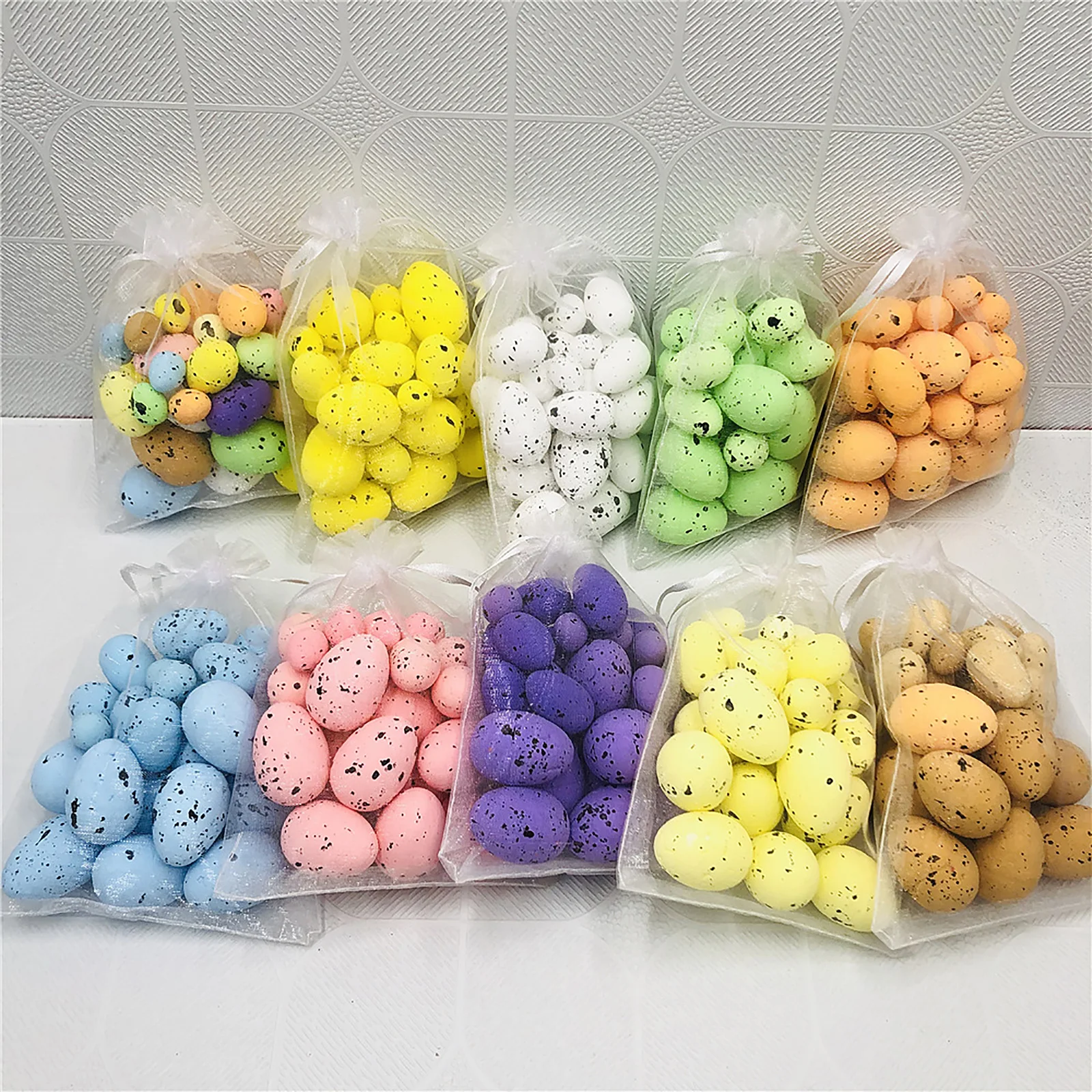 

30 Pcs Mixed Size Colorful Foam Easter Eggs Plastic Artificial Egg 2024 Easter Decoration Ornament Home Decor