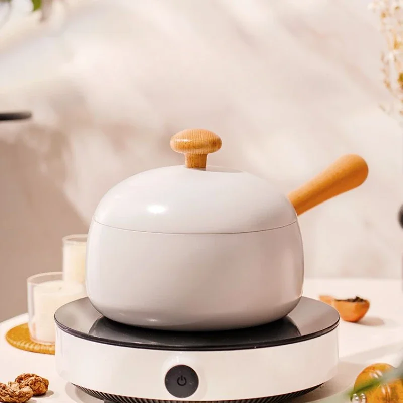 Ceramic Small Milk Pot Simplicity Household Cute Baby Food Non-stick Pot Kitchen Soup Cooking Instant Noodles Pan with Steamer