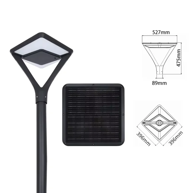 LED Outdoor Light Mounted Aluminum Outdoor Road Street Pathway Park Home Yard Lawn Waterproof Solar Garden Light with CE